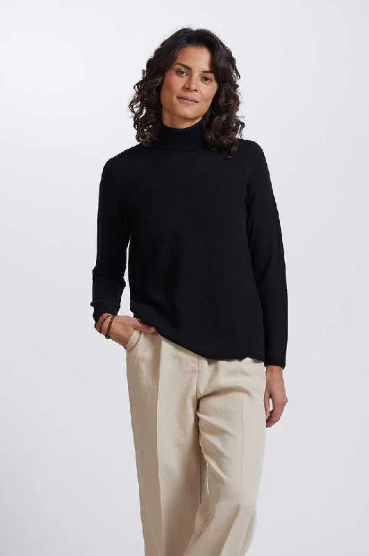 Womens Polo Neck Jumper Bright Pastel Dark