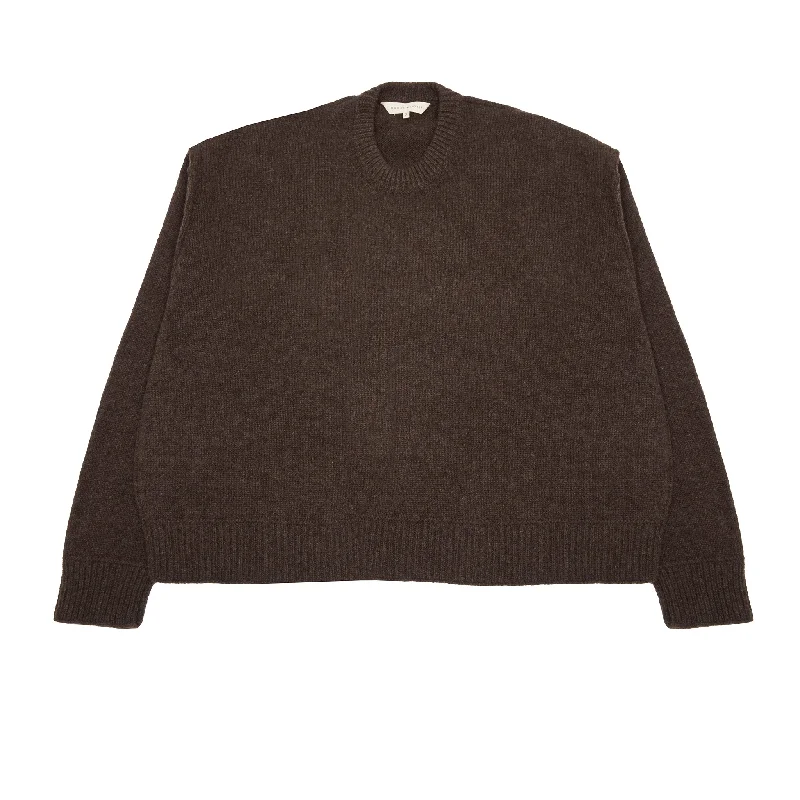 Wright + Doyle Titre Jumper in Cacao Ribbed Striped Patterned
