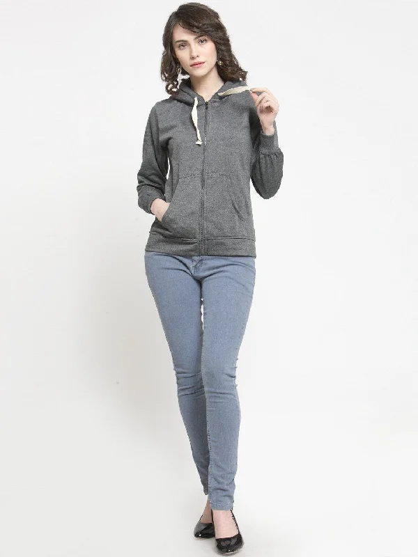 ZARVEY Full Sleeve Self Design Women Jacket Knit Fabric Woven Fabric Fleece Fabric