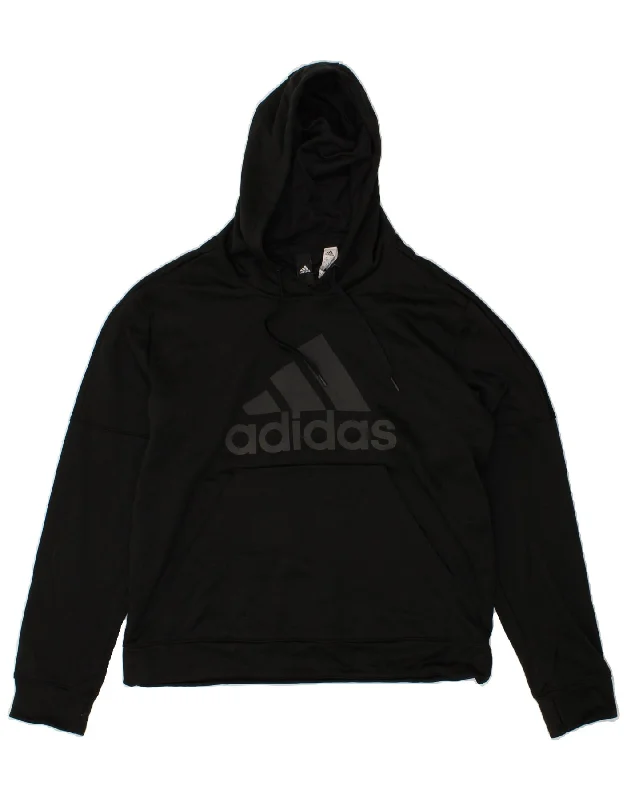 ADIDAS Womens Climawarm Graphic Hoodie Jumper UK 20/22 XL Black Hoodie with Frayed Bohemian Relaxed ADIDAS Womens Climawarm Graphic Hoodie Jumper UK 20/22 XL Black Hoodie with Frayed Bohemian Relaxed