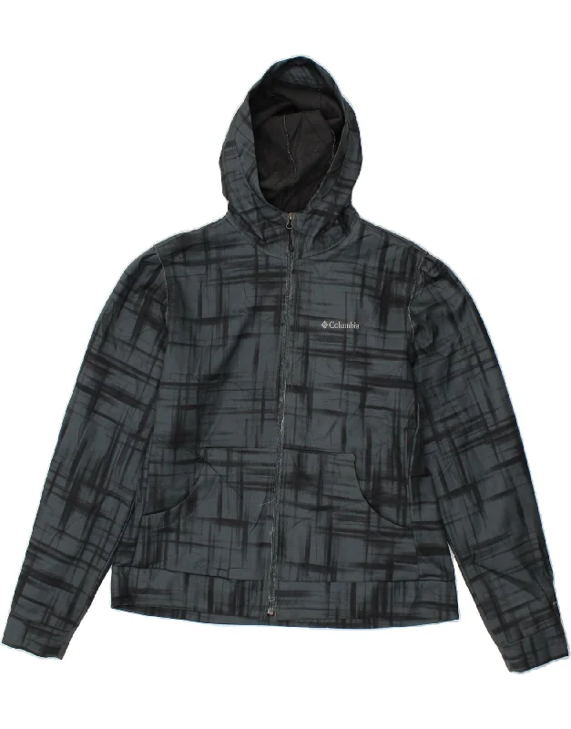 COLUMBIA Womens Abstract Pattern Zip Hoodie Sweater UK 18 XL Grey Hoodie with Hood Adjustable Protection COLUMBIA Womens Abstract Pattern Zip Hoodie Sweater UK 18 XL Grey Hoodie with Hood Adjustable Protection
