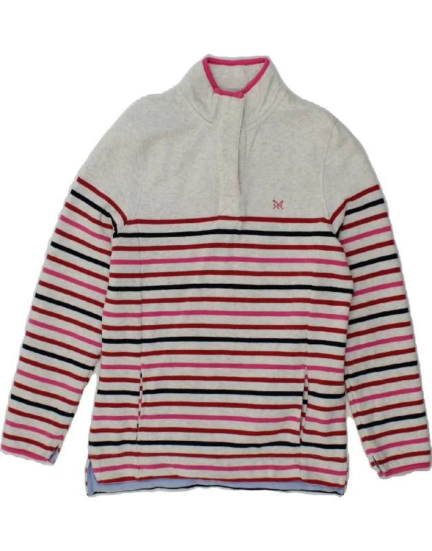 CREW CLOTHING Womens Button Neck Sweatshirt Jumper UK 8 Small Grey Striped Oversized Hoodie Comfort Casual CREW CLOTHING Womens Button Neck Sweatshirt Jumper UK 8 Small Grey Striped Oversized Hoodie Comfort Casual