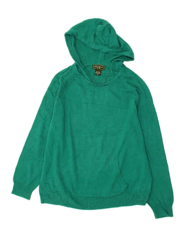 EDDIE BAUER Womens Hoodie Jumper UK 18 XL Green Cotton Hoodie with Mock Neck Collared Structured EDDIE BAUER Womens Hoodie Jumper UK 18 XL Green Cotton Hoodie with Mock Neck Collared Structured