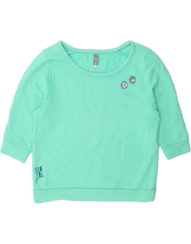 G-STAR Womens Oversized Graphic Sweatshirt Jumper UK 10 Small Turquoise Hoodie with Half-Zip Sporty Casual G-STAR Womens Oversized Graphic Sweatshirt Jumper UK 10 Small Turquoise Hoodie with Half-Zip Sporty Casual
