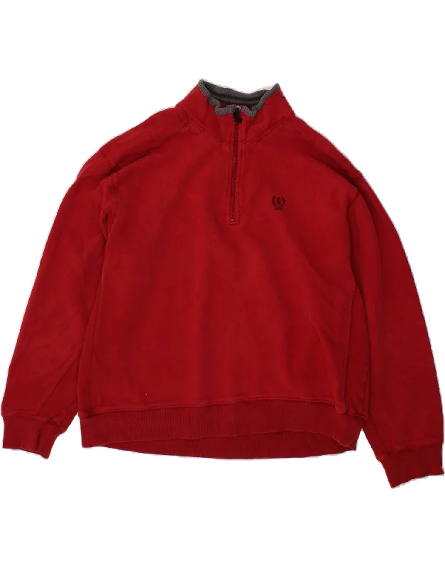 IZOD Womens Zip Neck Sweatshirt Jumper UK 18 XL Red Cotton Hoodie with Hem Drawcord Adjustable Customizable IZOD Womens Zip Neck Sweatshirt Jumper UK 18 XL Red Cotton Hoodie with Hem Drawcord Adjustable Customizable