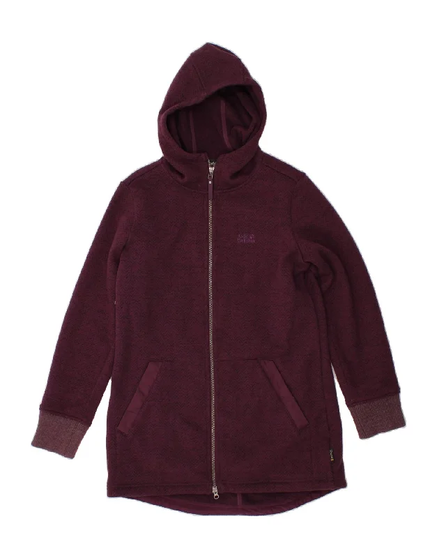 JACK WOLFSKIN Womens Longline Zip Hoodie Sweater UK 14/16 Large Purple Hoodie with Drawcord Adjustable Secure JACK WOLFSKIN Womens Longline Zip Hoodie Sweater UK 14/16 Large Purple Hoodie with Drawcord Adjustable Secure