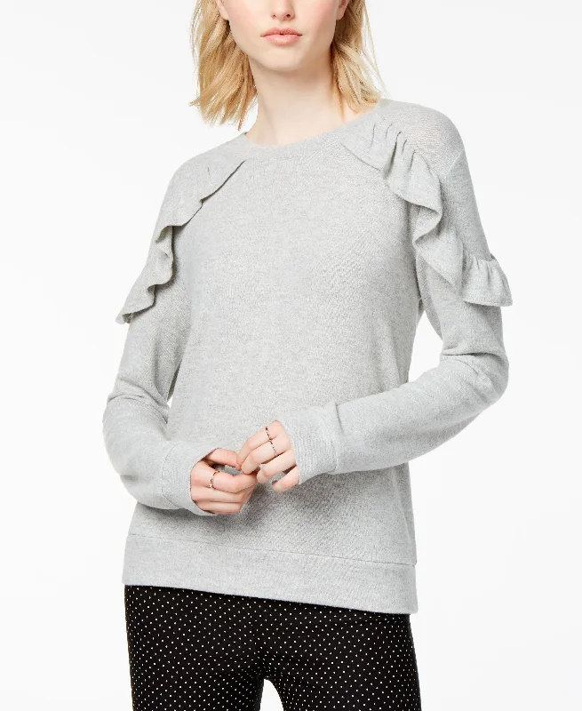 Maison Jules Crew Neck Ruffled Sweatshirt Hoodie with Contrast Stitching Detailed Premium Maison Jules Crew Neck Ruffled Sweatshirt Hoodie with Contrast Stitching Detailed Premium