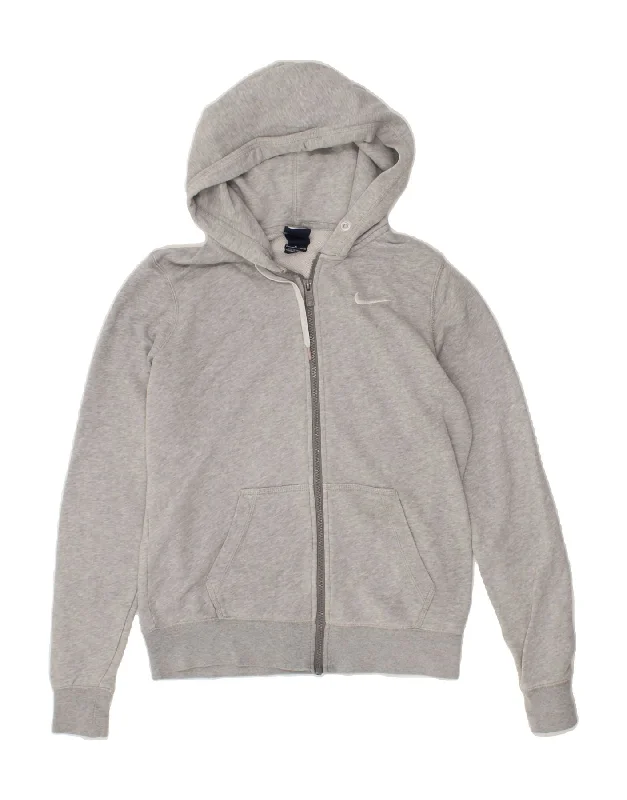 NIKE Womens Zip Hoodie Sweater UK 14 Medium Grey Hoodie with Relaxed Fit Easy Casual NIKE Womens Zip Hoodie Sweater UK 14 Medium Grey Hoodie with Relaxed Fit Easy Casual