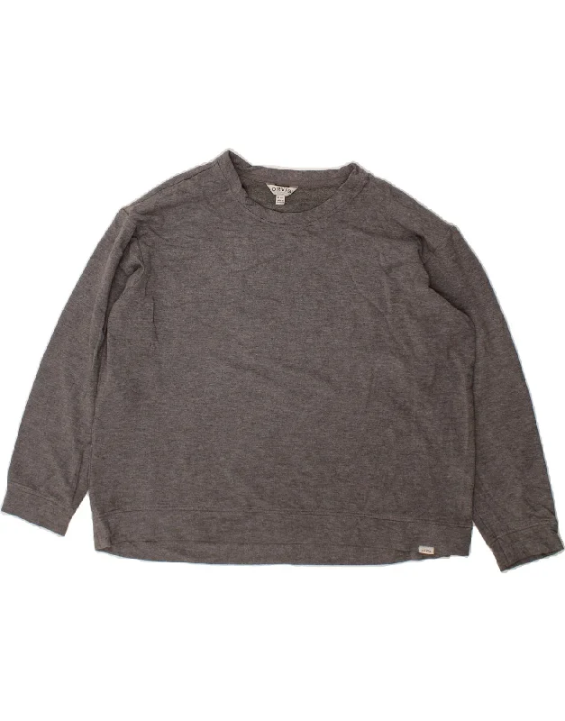 ORVIS Womens Oversized Sweatshirt Jumper UK 18 XL Grey Cotton Hoodie with Raw Hem Edgy Unfinished ORVIS Womens Oversized Sweatshirt Jumper UK 18 XL Grey Cotton Hoodie with Raw Hem Edgy Unfinished