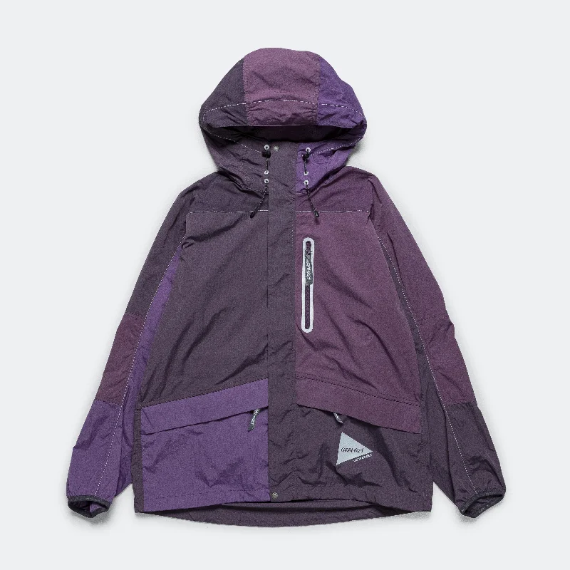 Patchwork Wind Hoodie × and wander - Purple Hoodie with Batwing Sleeves Loose Dramatic Patchwork Wind Hoodie × and wander - Purple Hoodie with Batwing Sleeves Loose Dramatic
