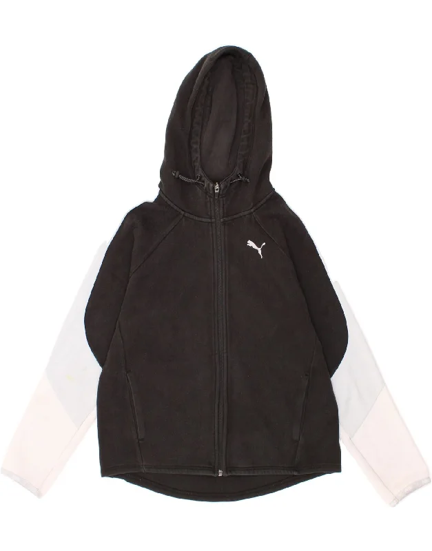 PUMA Womens Zip Hoodie Sweater UK 14 Medium Black Colourblock Cotton Hoodie with Print Artistic Unique PUMA Womens Zip Hoodie Sweater UK 14 Medium Black Colourblock Cotton Hoodie with Print Artistic Unique