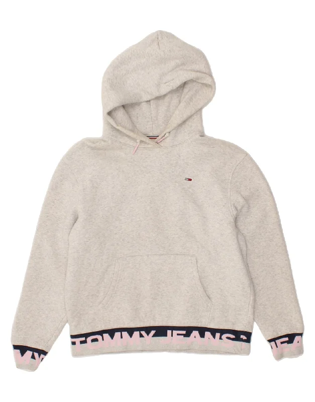 TOMMY HILFIGER Womens Oversized Graphic Hoodie Jumper UK 10 Small Grey Hoodie with Oversized Fit Loose Comfortable TOMMY HILFIGER Womens Oversized Graphic Hoodie Jumper UK 10 Small Grey Hoodie with Oversized Fit Loose Comfortable