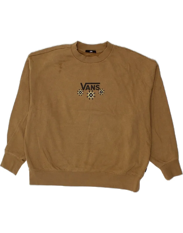 VANS Womens Graphic Sweatshirt Jumper UK 18 XL Beige Cotton Hoodie with Pastel Soft Subtle VANS Womens Graphic Sweatshirt Jumper UK 18 XL Beige Cotton Hoodie with Pastel Soft Subtle