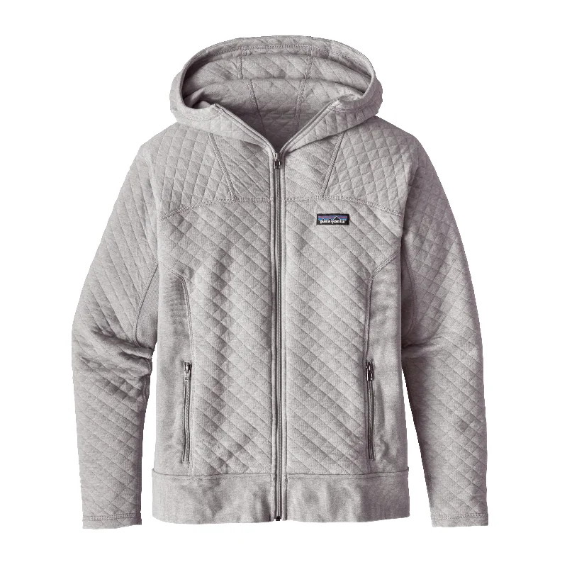 W's Cotton Quilt Hoody Hoodie with Magnetic Closure Innovative Modern