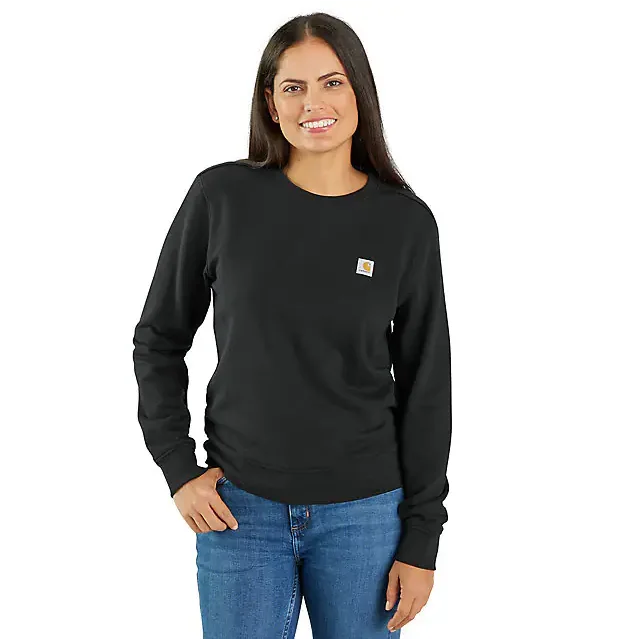 Women's TENCEL Fiber Series Relaxed Fit French Terry Crewneck Sweatshirt - Black Hoodie with Crew Neck Simple Timeless Women's TENCEL Fiber Series Relaxed Fit French Terry Crewneck Sweatshirt - Black Hoodie with Crew Neck Simple Timeless