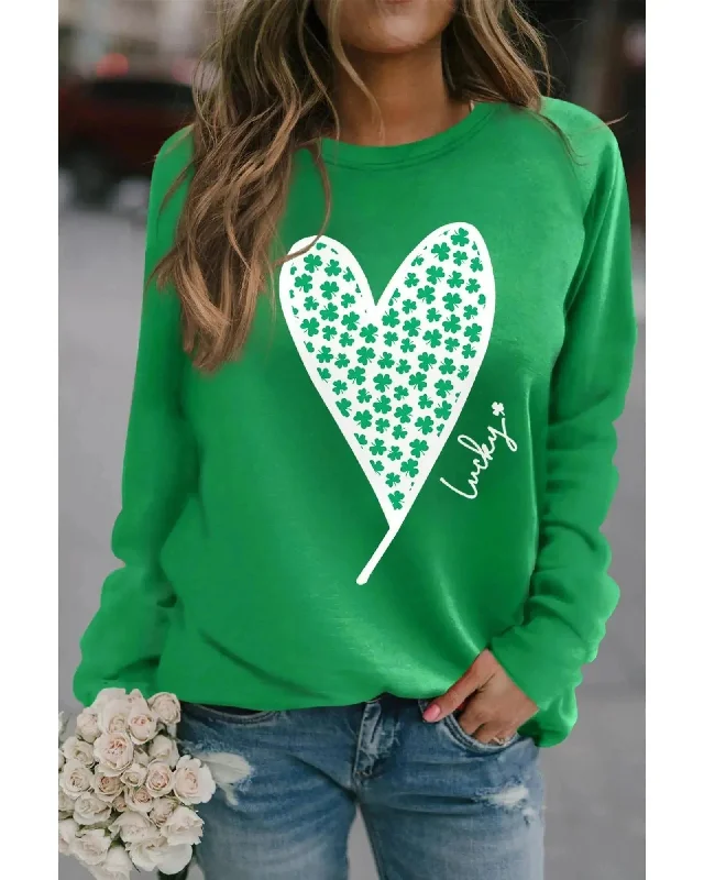 Azura Exchange Lucky Clover Heart Graphic Sweatshirt - S Hoodie with Turtle Neck Cozy Winter Azura Exchange Lucky Clover Heart Graphic Sweatshirt - S Hoodie with Turtle Neck Cozy Winter