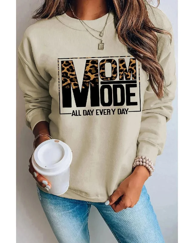 Azura Exchange Leopard Print Long Sleeve Sweatshirt - XL Hoodie with Ribbed Hem Stretchable Secure