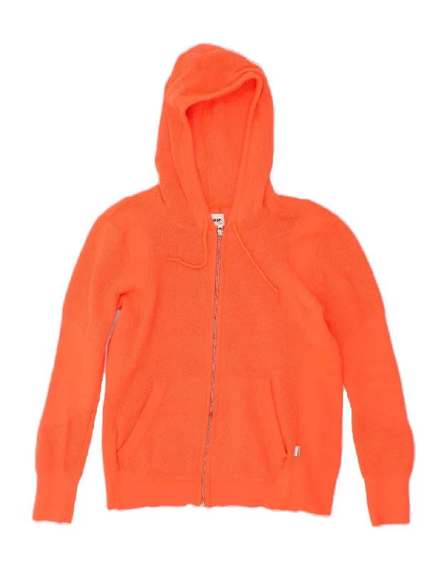 CONVERSE Womens Zip Hoodie Sweater UK 18 XL Orange Polyester Hoodie with Lining Warm Insulated CONVERSE Womens Zip Hoodie Sweater UK 18 XL Orange Polyester Hoodie with Lining Warm Insulated