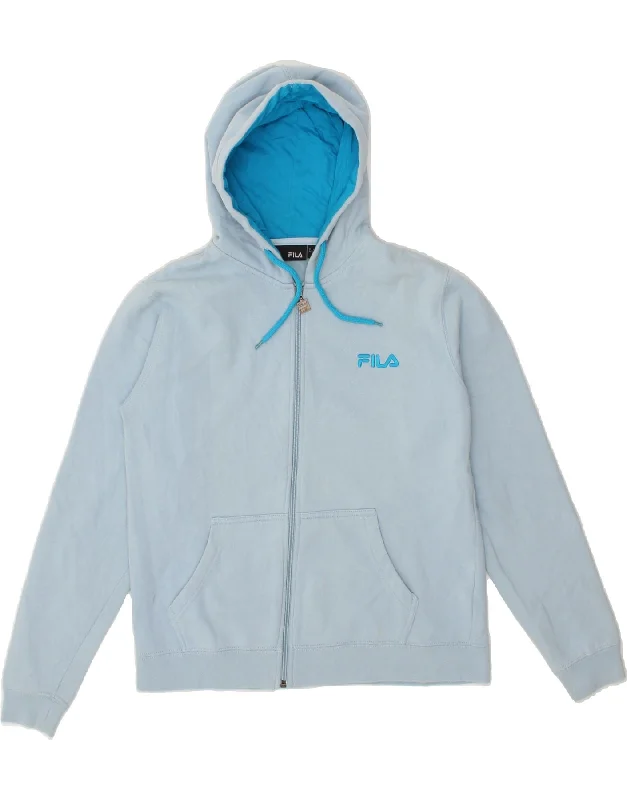 FILA Womens Zip Hoodie Sweater UK 14 Large Blue Cotton Hoodie with Rhinestones Sparkly Elegant FILA Womens Zip Hoodie Sweater UK 14 Large Blue Cotton Hoodie with Rhinestones Sparkly Elegant