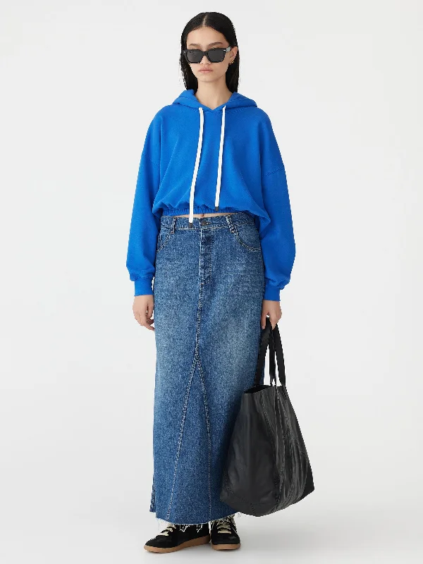 gathered hooded sweat Hoodie with Emblem Brand Identity