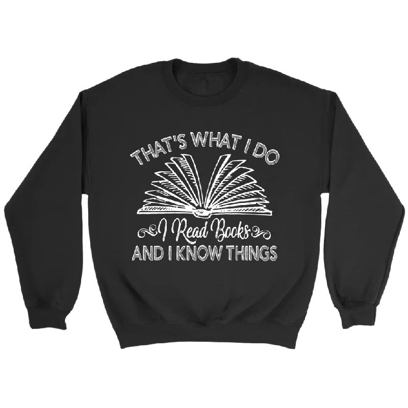 "I Read Books" Sweatshirt Hoodie with Batwing Sleeves Loose Dramatic