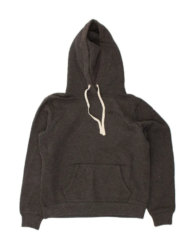 JACK WILLS Womens Hoodie Jumper UK 12 Medium Grey Cotton Hoodie with Mock Neck Collared Structured JACK WILLS Womens Hoodie Jumper UK 12 Medium Grey Cotton Hoodie with Mock Neck Collared Structured