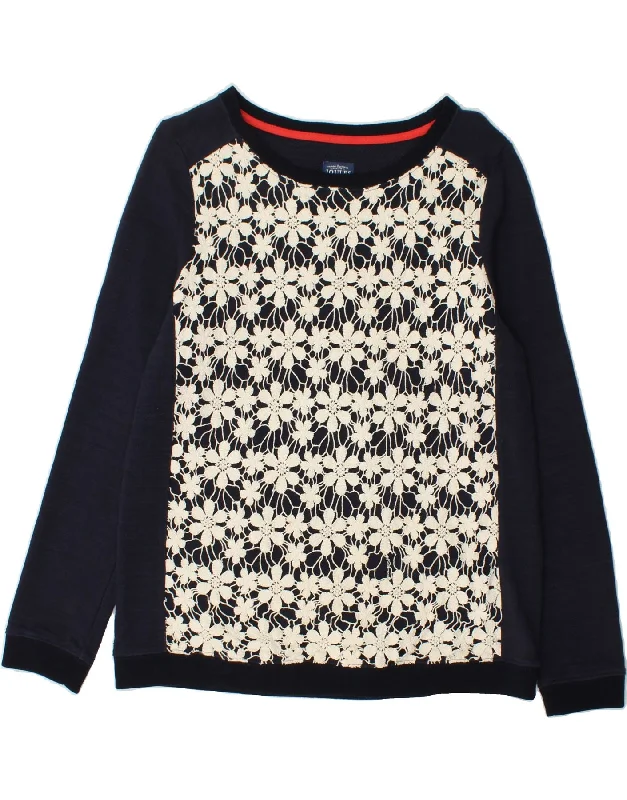 JOULES Womens Sweatshirt Jumper UK 12 Medium Navy Blue Floral Hoodie Jacket Zipper Layering JOULES Womens Sweatshirt Jumper UK 12 Medium Navy Blue Floral Hoodie Jacket Zipper Layering