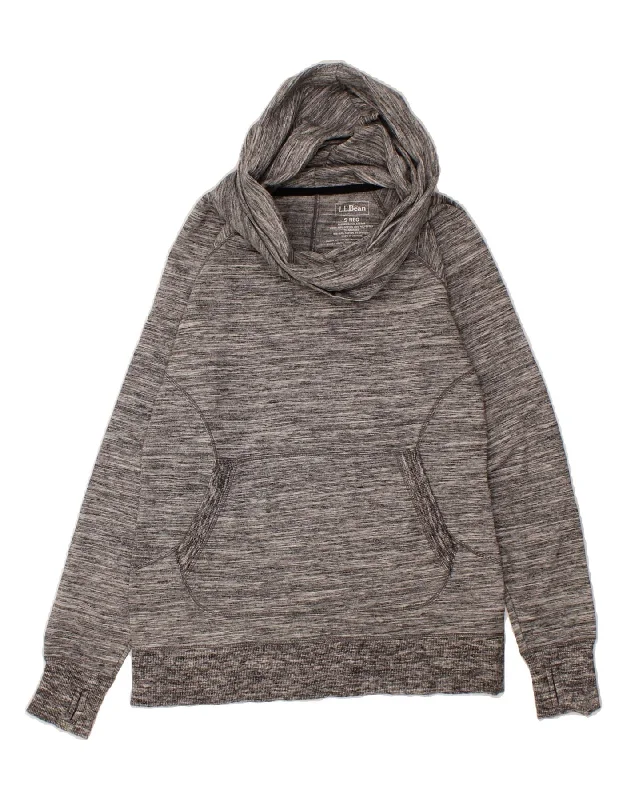 L.L.BEAN Womens Roll Neck Sweatshirt Jumper UK 10 Small Grey Flecked Hoodie with Hem Raw Edge Edgy Unfinished L.L.BEAN Womens Roll Neck Sweatshirt Jumper UK 10 Small Grey Flecked Hoodie with Hem Raw Edge Edgy Unfinished