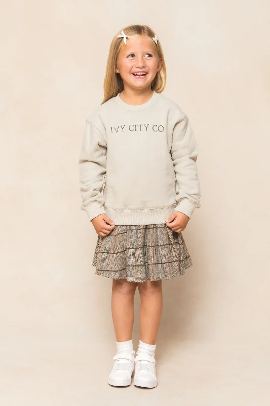 Mini Ivy Sweatshirt in Sage Hoodie with Hem Drawcord Adjustable Customizable