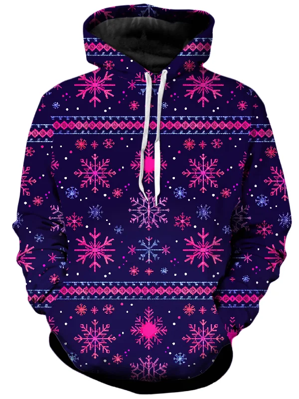 Neon Flakes Unisex Hoodie Hoodie with Hem Raw Edge Edgy Unfinished