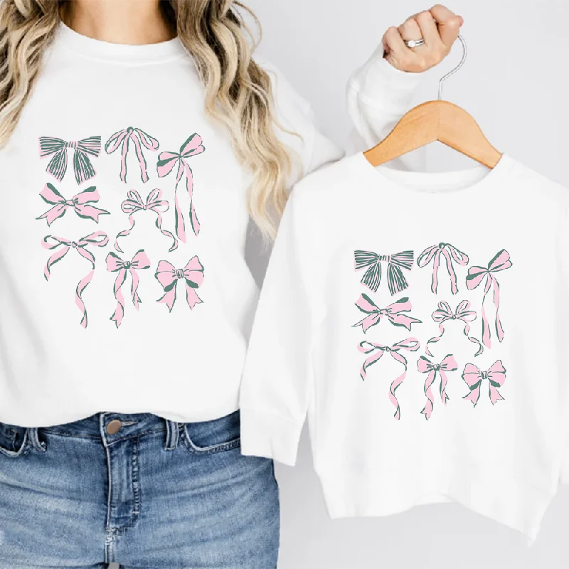 Pink Goes With Green Matching Sweatshirts Hoodie with Slit Hem Functional Movement