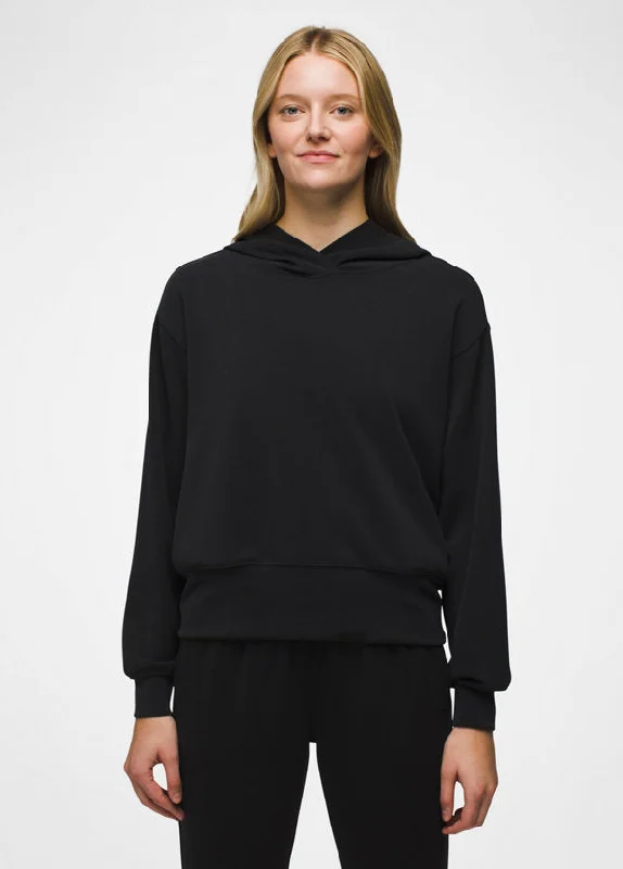 Women's Shea Hoodie - Black Hoodie with Drop Shoulder Relaxed Streetwear
