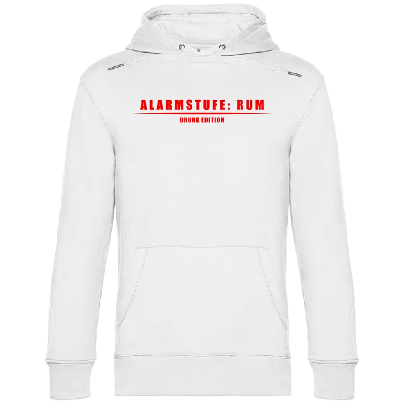 Premium Hoodie "Alarmstufe Rum" Hoodie with Hem Raw Edge Edgy Unfinished