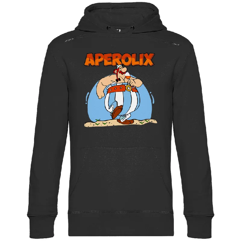 Premium Hoodie "Aperolix" Hoodie with Hem Detail Decorative Unique