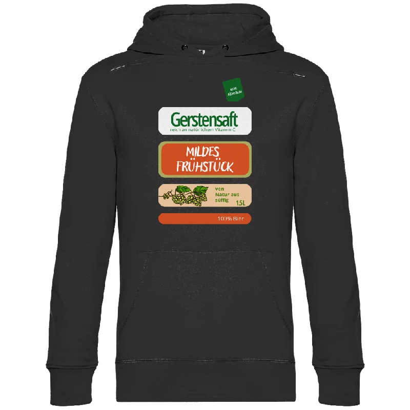 Premium Hoodie "Gerstensaft" Hoodie with Zipper Placket Modern Functional