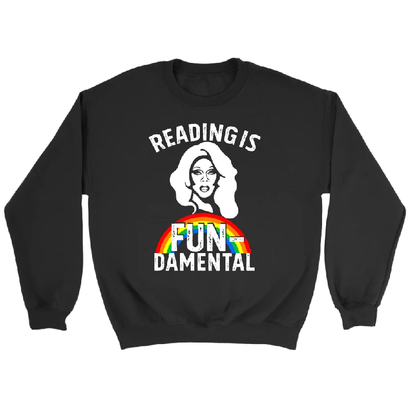 Rupaul"Reading Is Fundamental" Sweatshirt Hoodie with Set-In Sleeves Structured Classic Rupaul"Reading Is Fundamental" Sweatshirt Hoodie with Set-In Sleeves Structured Classic
