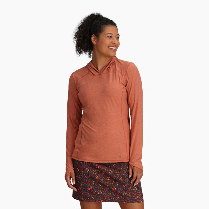 Women's Amp Lite Hoodie - Baked Clay Heather Hoodie with Logo Branding Identity