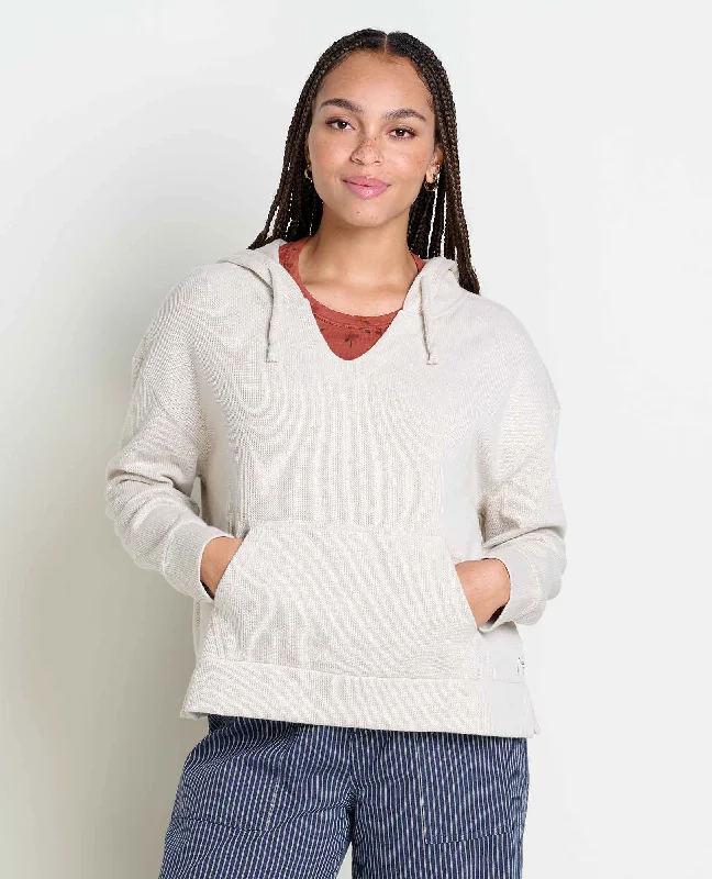 Women's Byrne Hoodie - Oatmeal Hoodie with Mock Neck Collared Structured