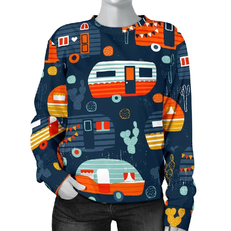Van Camper Pattern Print Women's Sweatshirt Hooded Sweatshirt Casual Wear Street Style