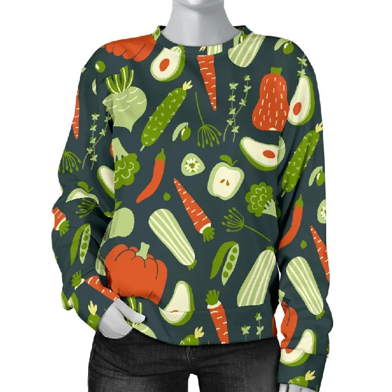 Vegan Pattern Print Women's Sweatshirt Hoodie Crop Top Short Trendy