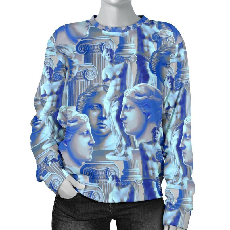 Venus Pattern Print Women's Sweatshirt Hoodie with Color Block Contrast Stylish