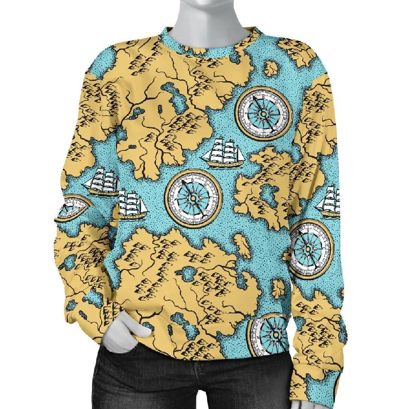 World Map Print Pattern Women's Sweatshirt Hooded Sweatshirt Casual Wear Street Style World Map Print Pattern Women's Sweatshirt Hooded Sweatshirt Casual Wear Street Style