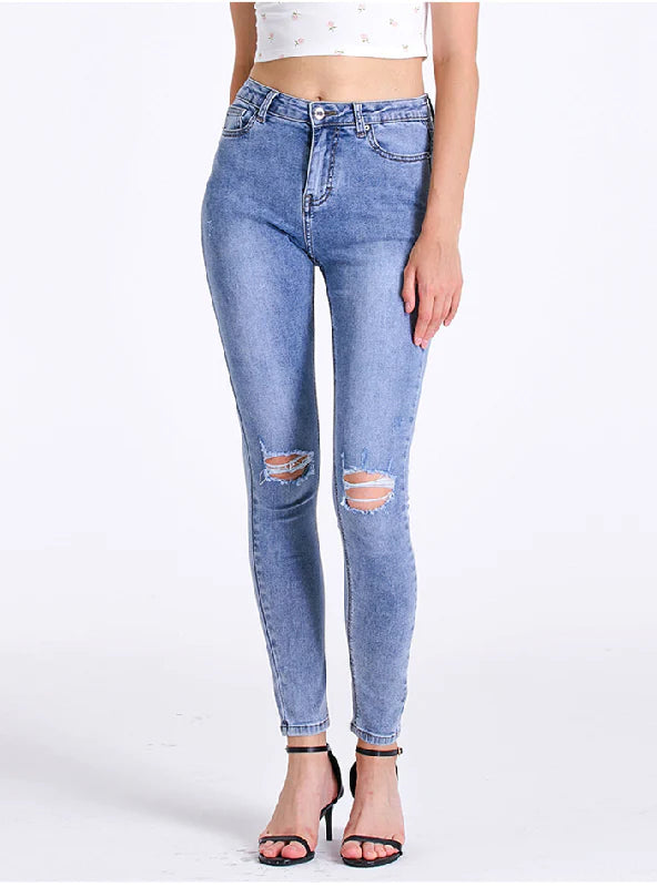 SLIM-FIT ELASTIC PENCIL PANTS Casual Skinny Fit Pants
