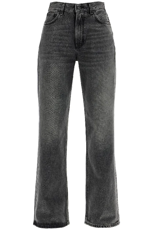 'korean Straight-cut Jeans  - Grey Classic Black Denim Jeans