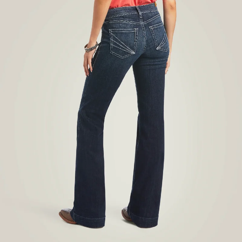 Ariat Alisha Wide Leg Trouser Jeans Fashionable Raw Hemmed Jeans