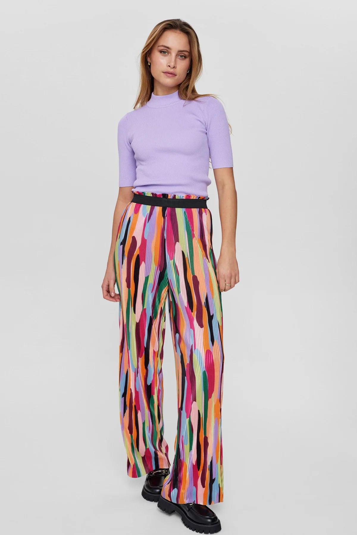 Amma Pants Powder Blue Chic Checkered Pants