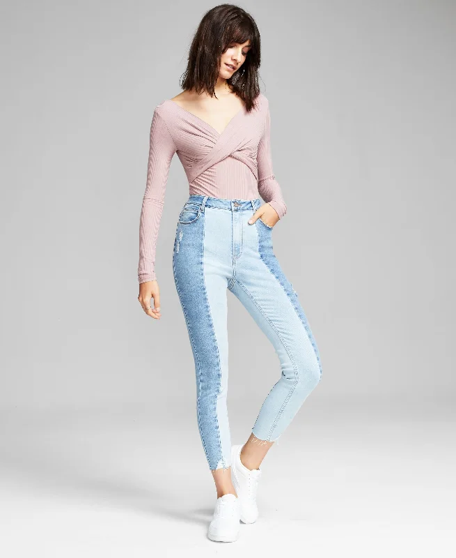 And Now This Womens Perfect Zip Fly Skinny Jeans Casual Distressed Skinny Jeans