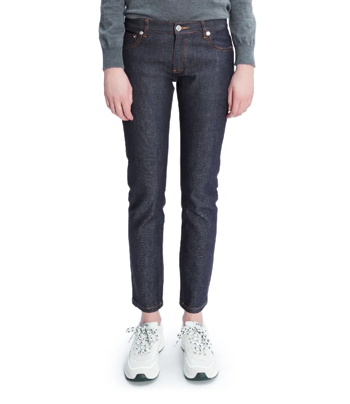 Jean Etroit Court Chic Vintage-Inspired Denim Jeans