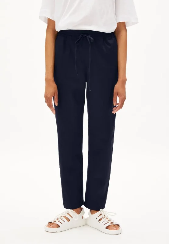 W's Danyaa Pants - Regular Fit - Organic Cotton Stylish Paperbag Waist Pants