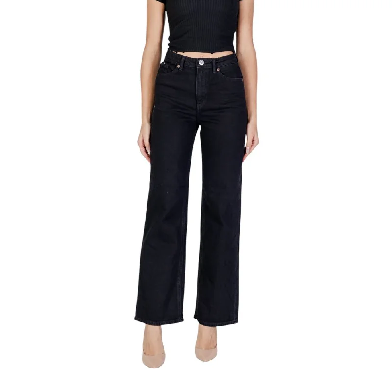 Black Cotton Jeans & Pant Trendy Wide-Leg High-Waist Denim